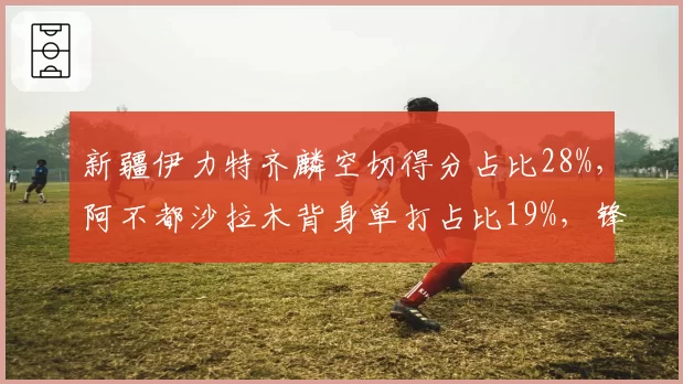 新疆伊力特齐麟空切得分占比28%，阿不都沙拉木背身单打占比19%，锋线进攻手段多样化